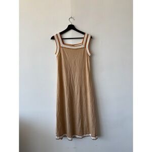 Vintage Banff Dress Womens 10 Striped Mod Sleeveless Acrylic Knit 60s Hong Kong